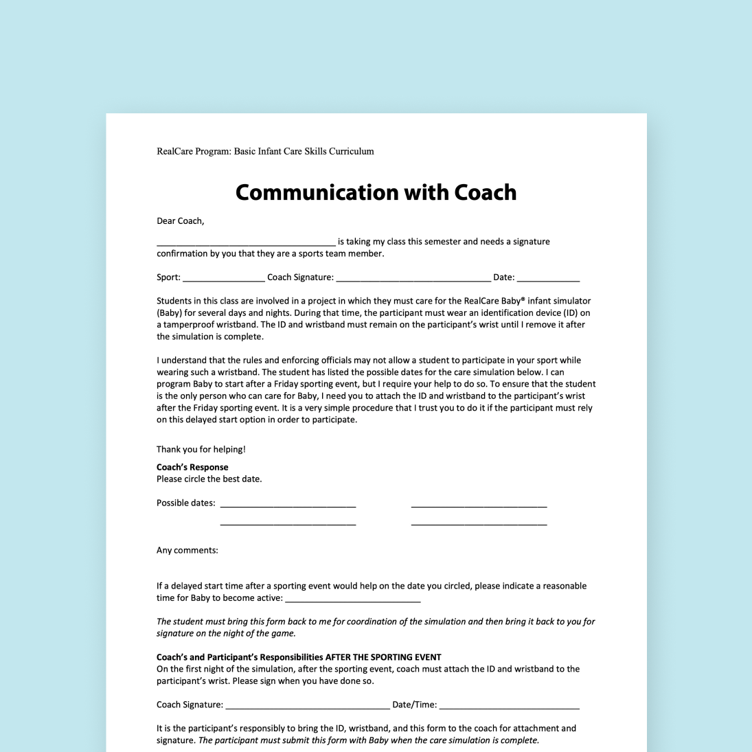 Communication with Coach