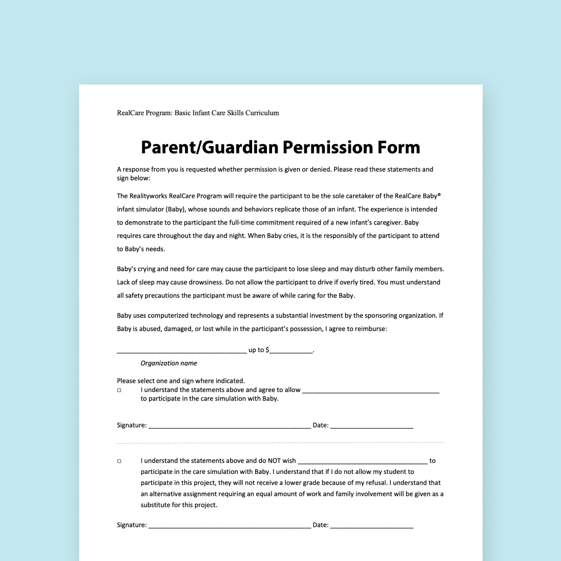 Parent / Guardian Permission Form