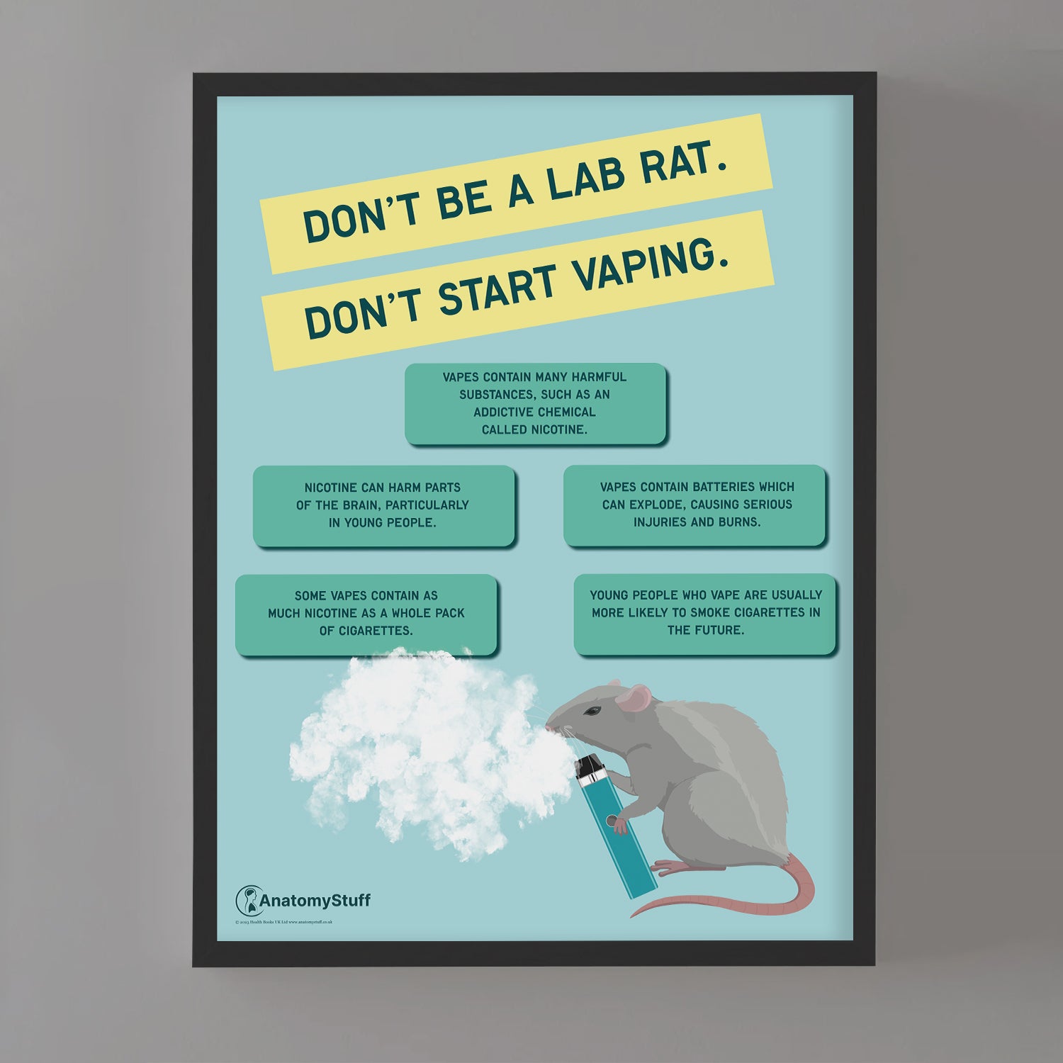 "Don't be a lab rat" Vaping Chart / Poster