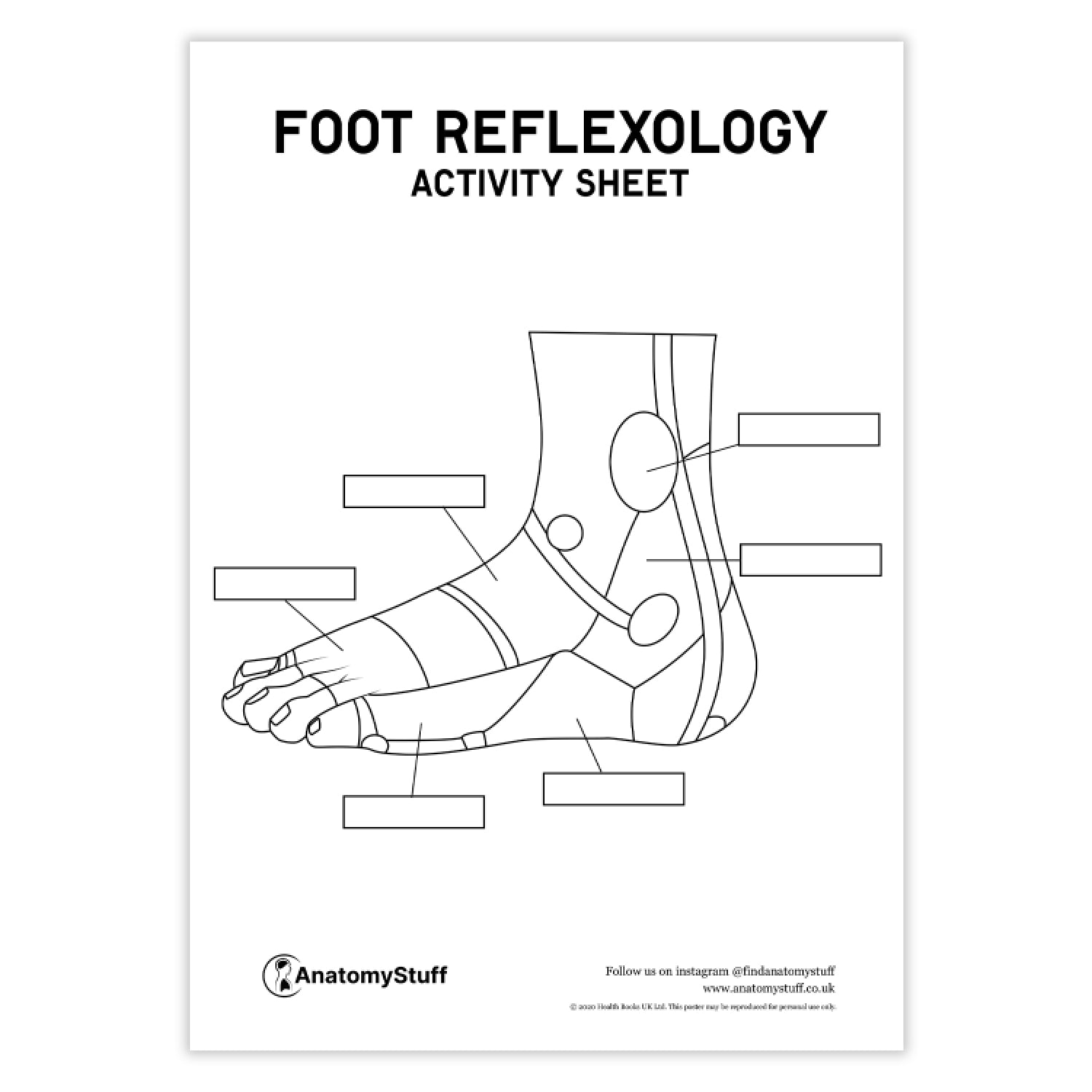 Foot Reflexology Activity Sheet PDF