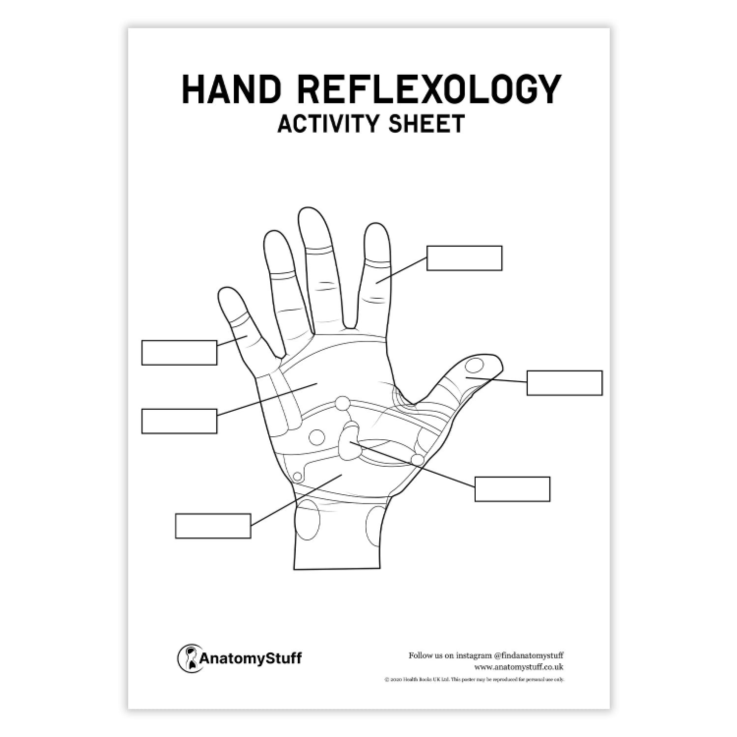 Hand Reflexology Activity Sheet PDF