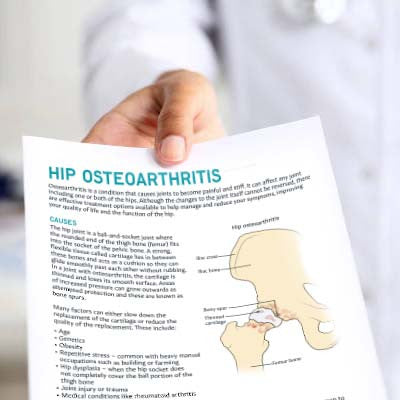Hip Osteoarthritis Patient Education Handout (Printable PDF)