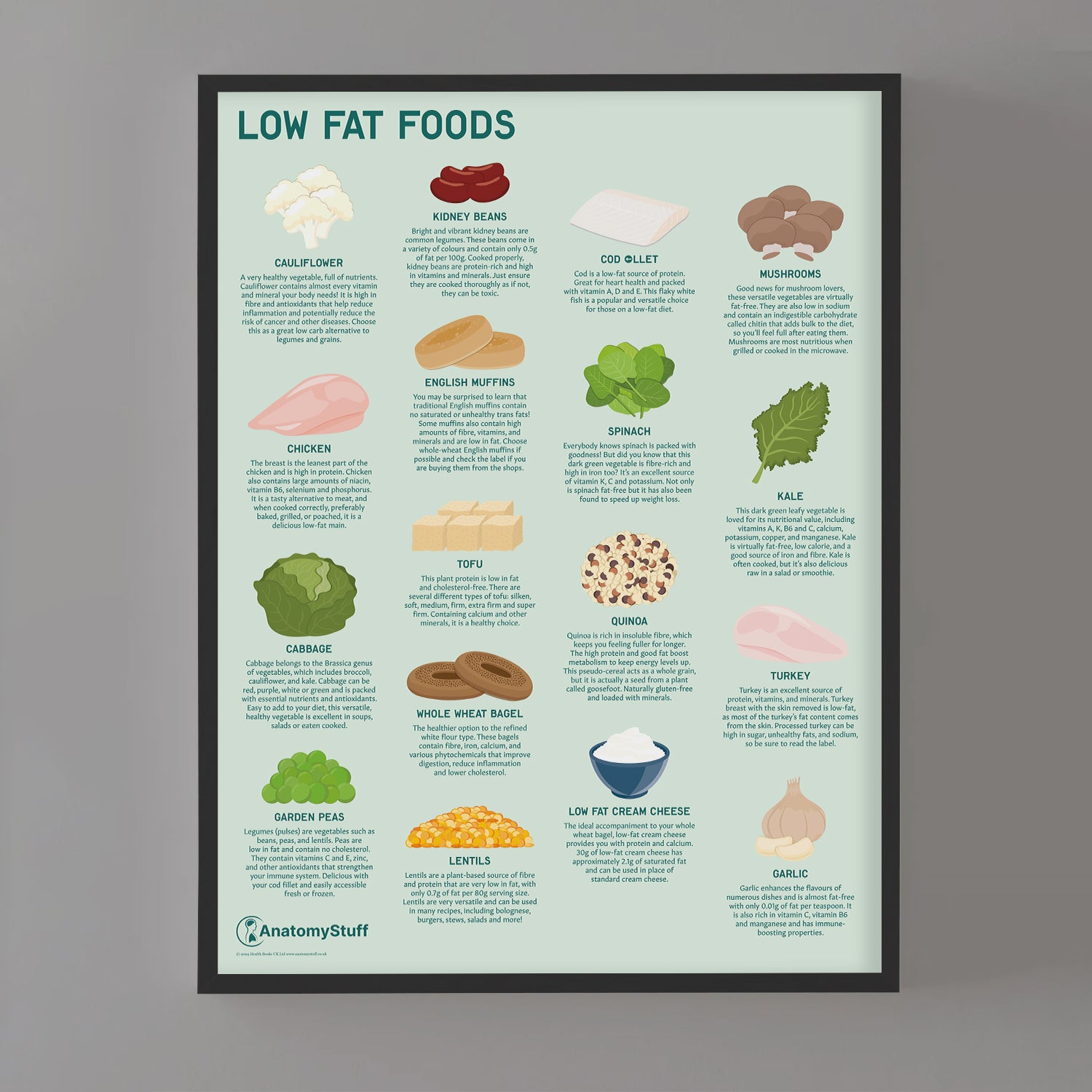 Low Fat Foods Chart / Poster
