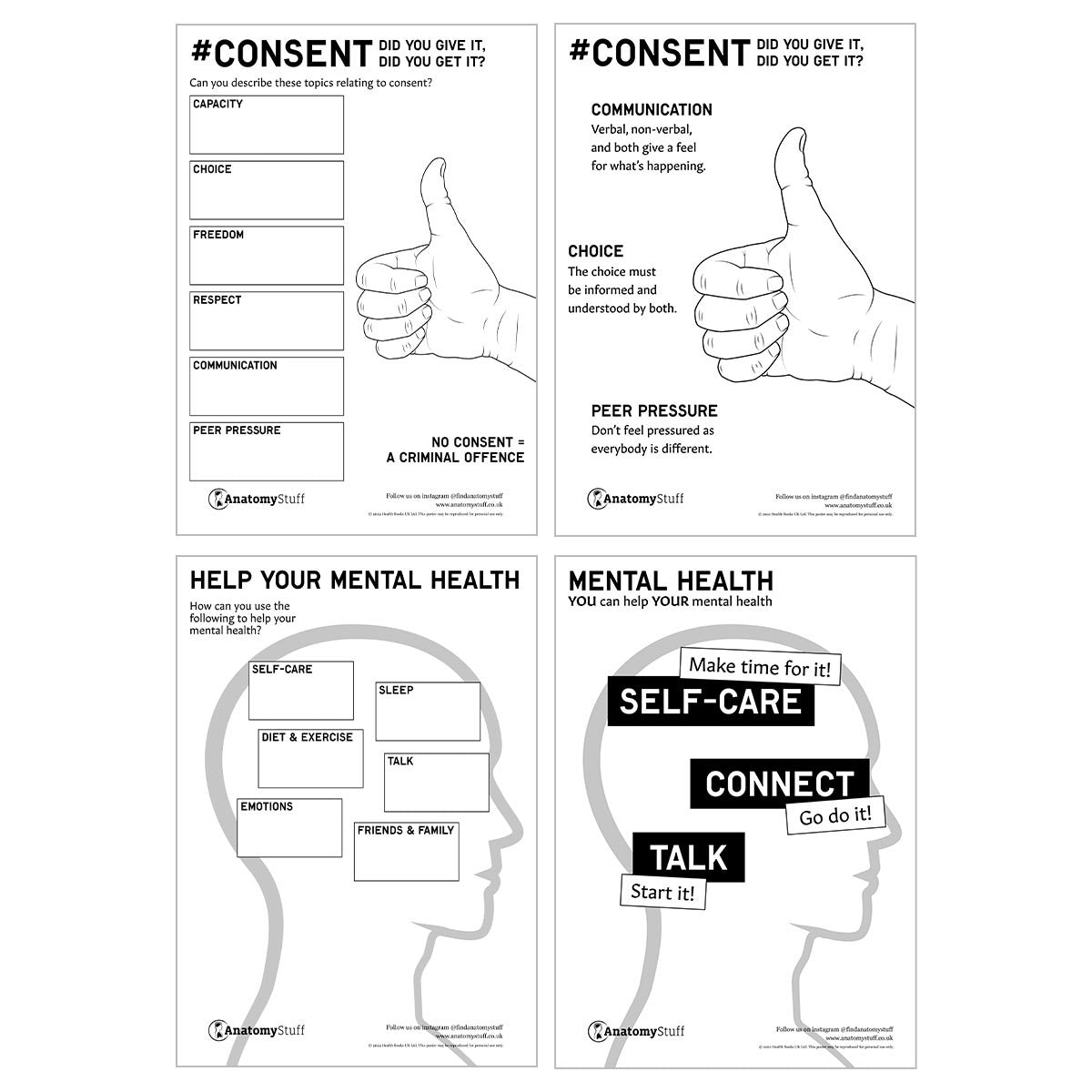 Consent Mental Health Downloadable Activity Sheets and Posters