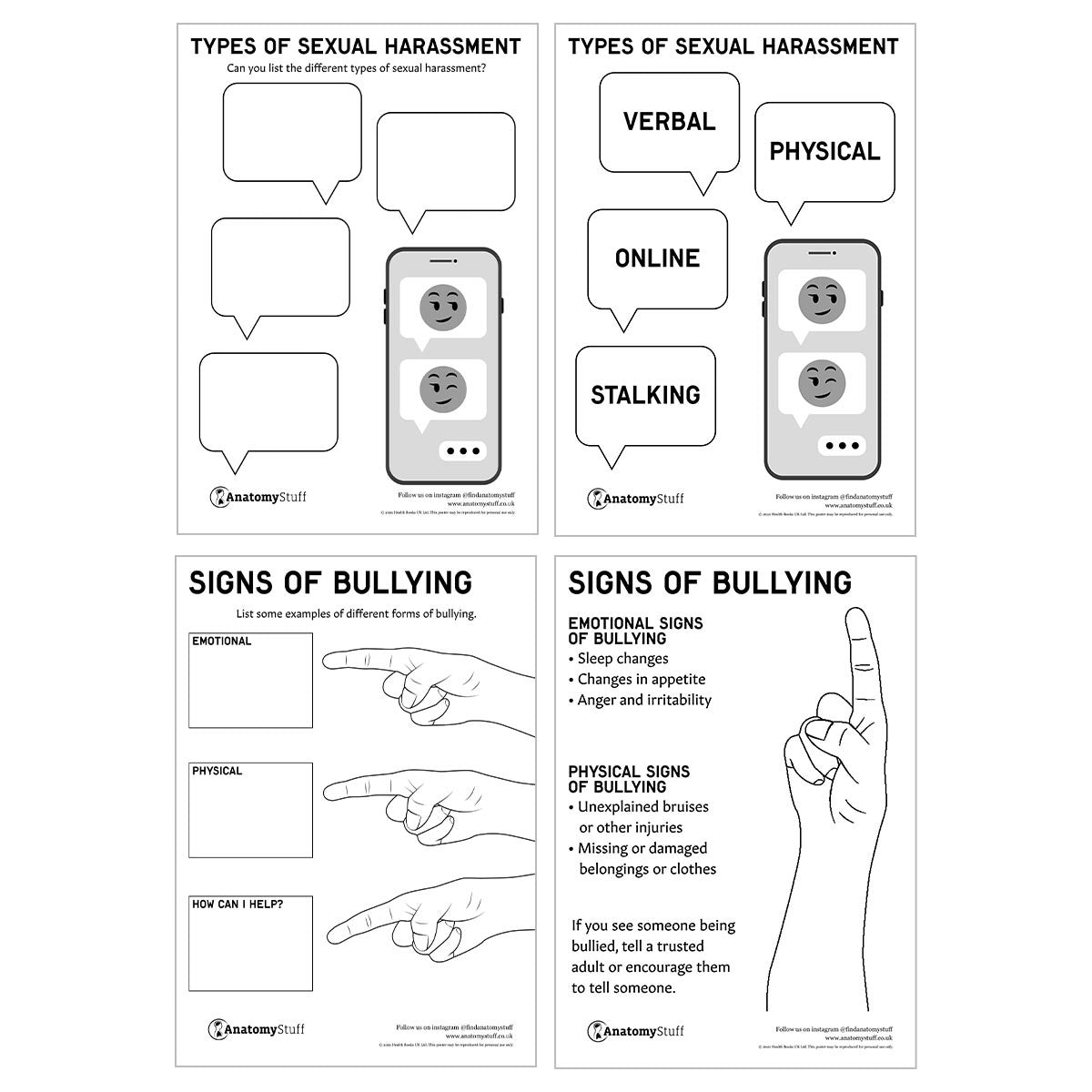 Sexual Harassment and Bullying Posters and Activity Sheets