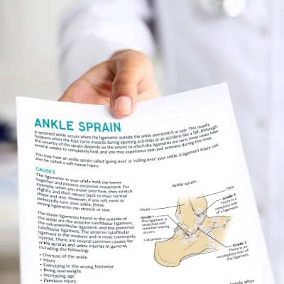 Printable Resource on Ankle Sprains