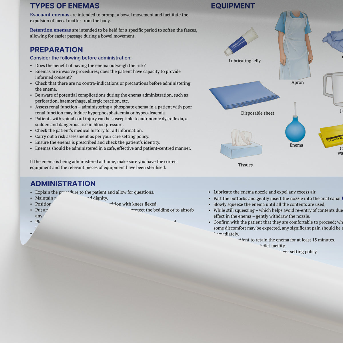 Administration of an Enema Poster | Nursing Procedure Chart – AnatomyStuff