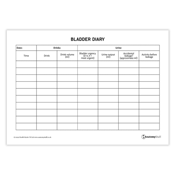 Printable Bladder Diary PDF | Track Fluid Intake & Urine Output ...