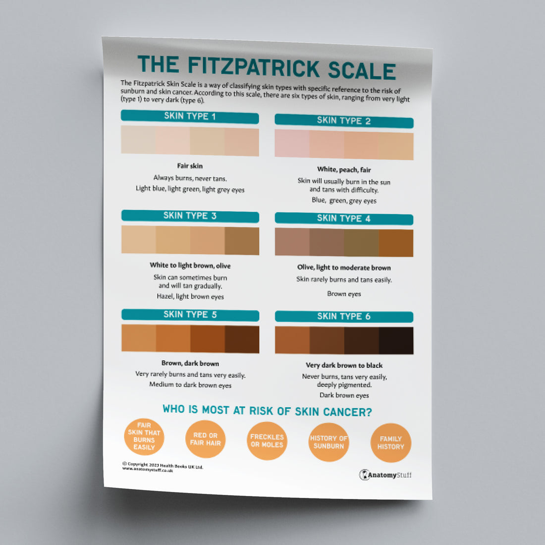 The Fitzpatrick Skin Cancer Scale (Printable PDF) | Skin Type & Cancer ...