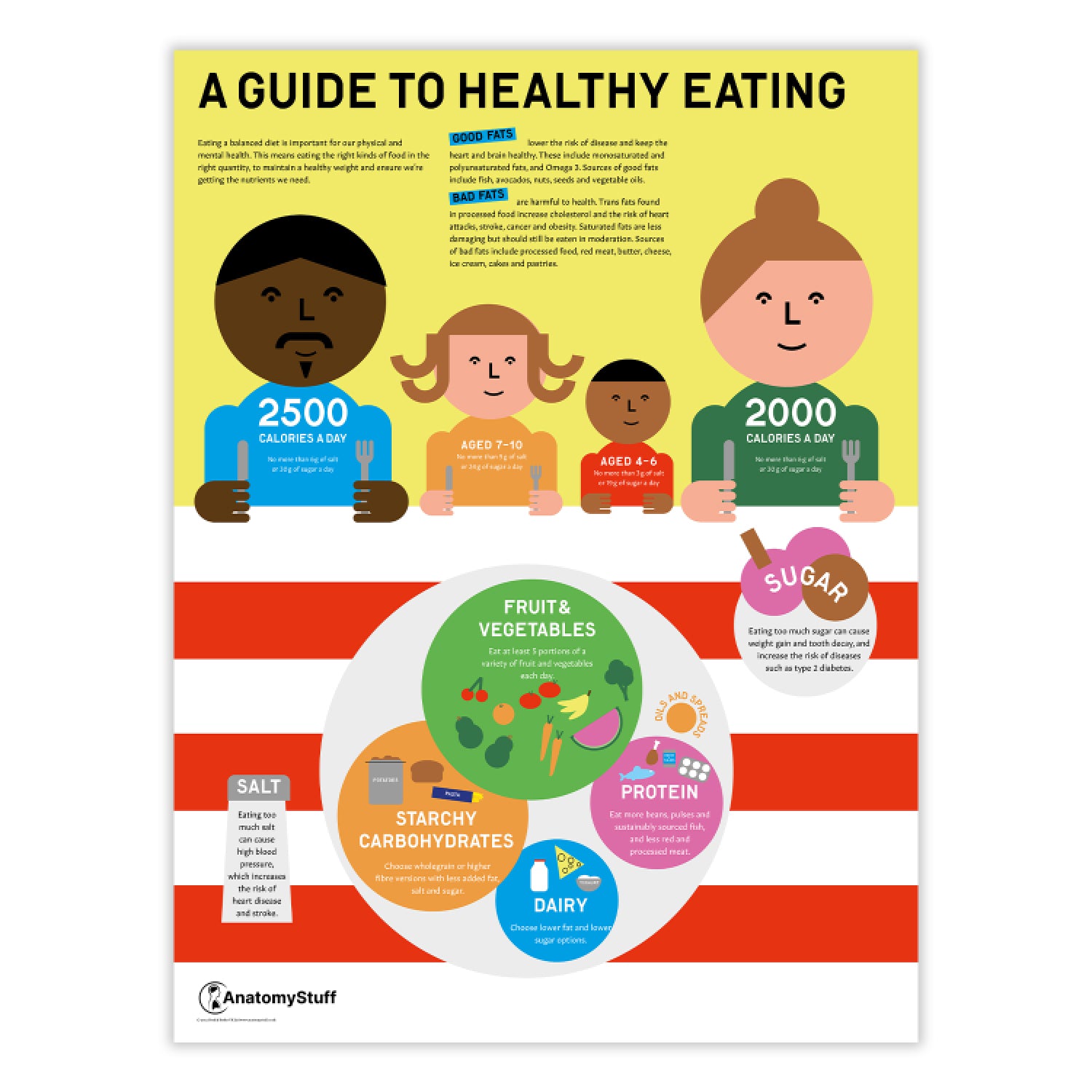 Healthy Eating Poster | Eatwell Plate Guide Chart – AnatomyStuff