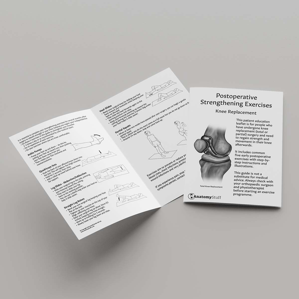 Knee Replacement Exercises Leaflet Printable PDF Download AnatomyStuff