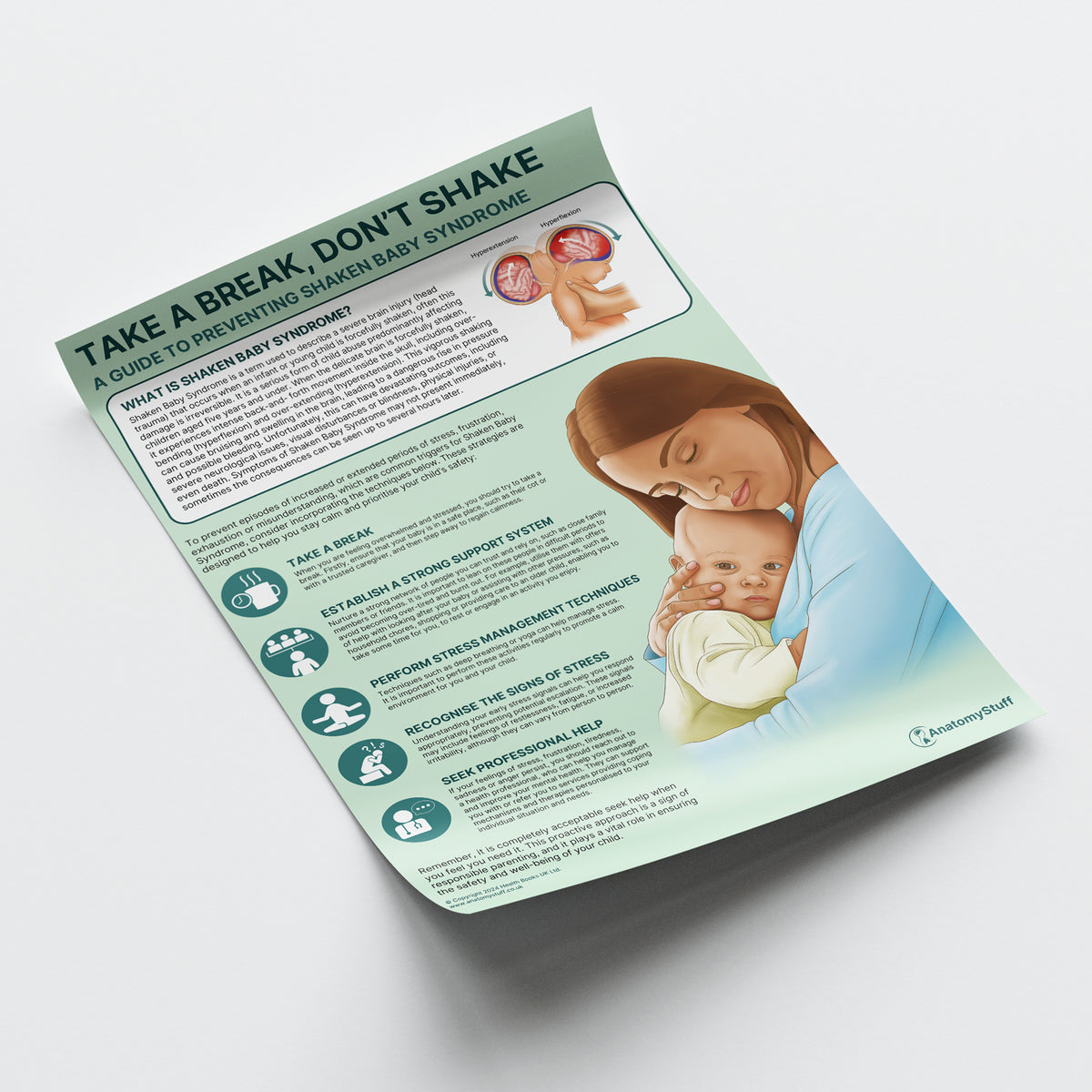 Take a Break, Don't Shake Poster | Shaken Baby Syndrome Awareness Chart ...